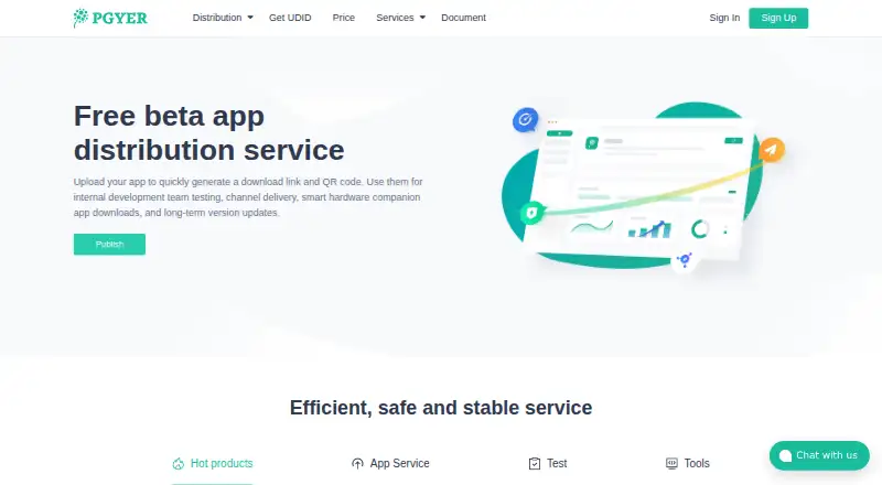 The Pgyer homepage