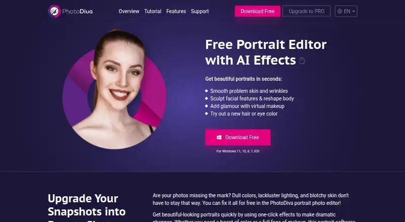 The PhotoDiva homepage
