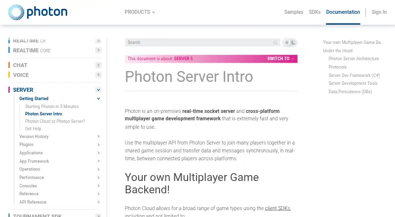 The Photon Server homepage