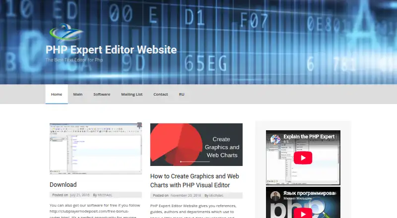 The PHP Expert Editor homepage