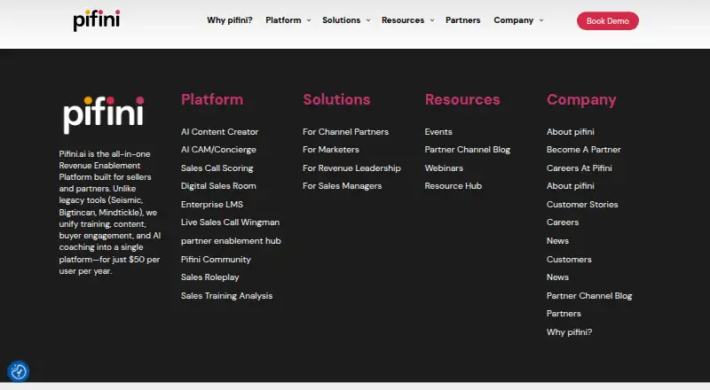 The Pifini.ai homepage