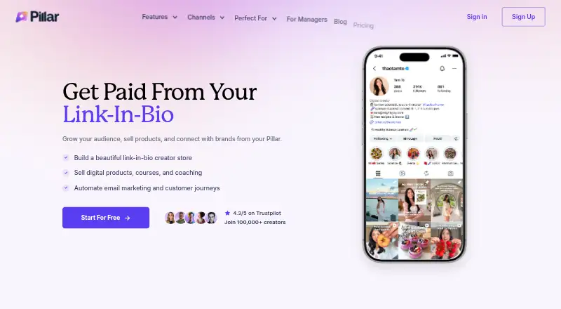 The Pillar homepage