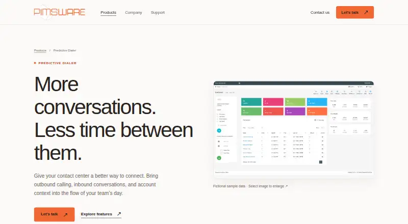 The Pims Auto Dialer homepage