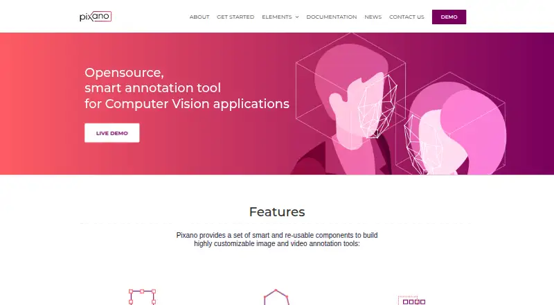 The Pixano homepage