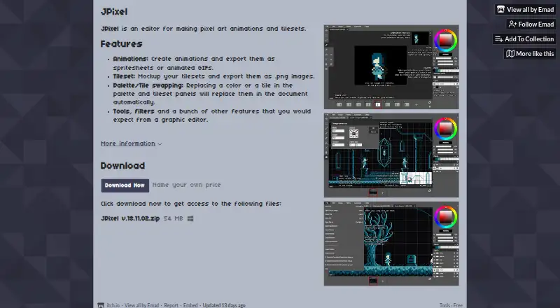 The JPixel homepage