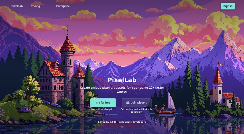 The PixelLab homepage