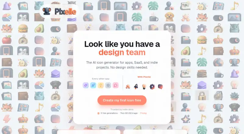 The Pixelle homepage