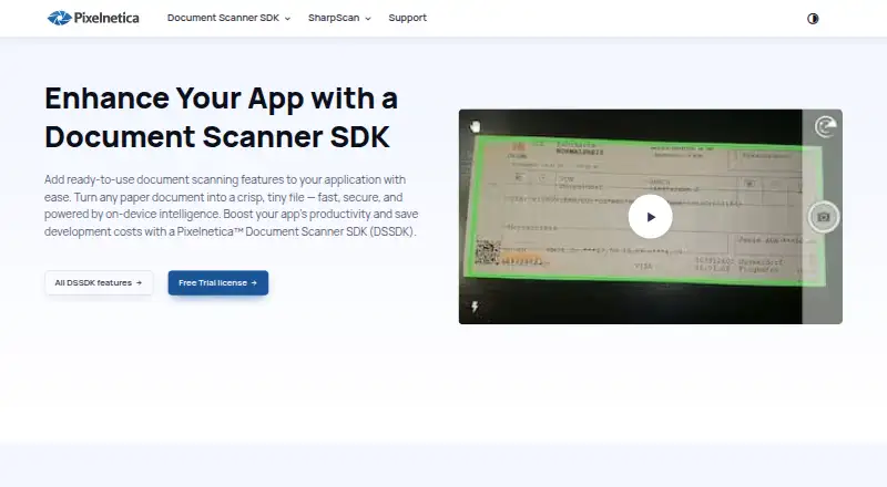 The SharpScan homepage