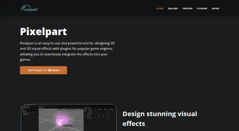 The Pixelpart homepage