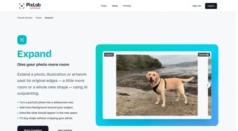 The PixLab Studio Expand homepage