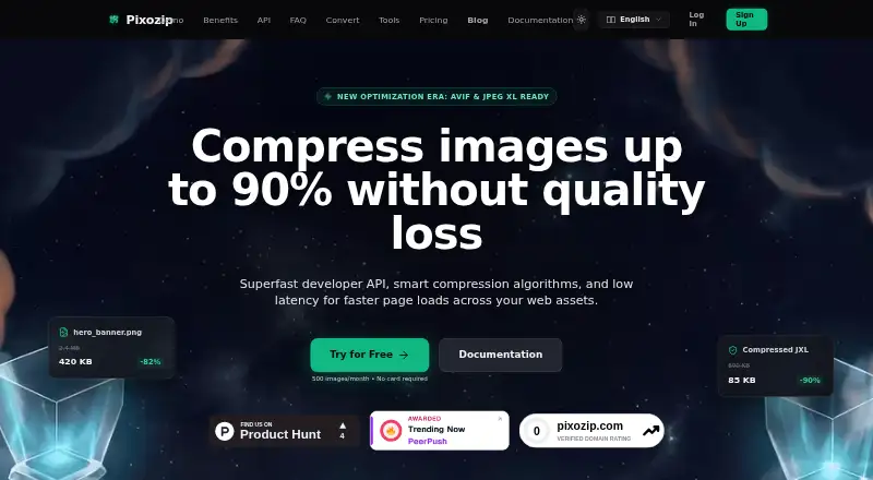 The Pixozip homepage