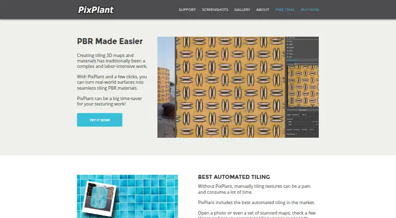 The PixPlant homepage