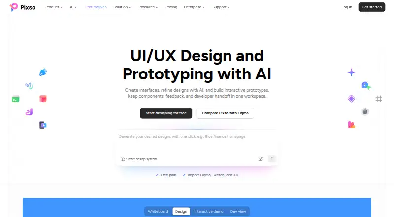 The Pixso homepage