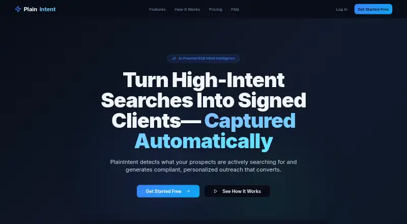 The PlainIntent homepage