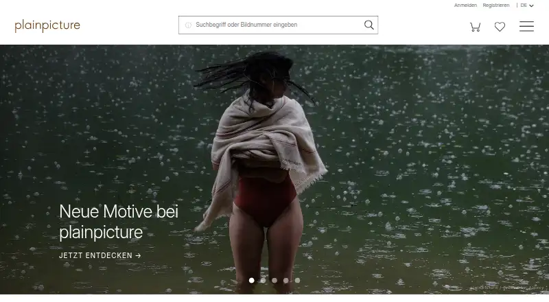 The Plainpicture homepage