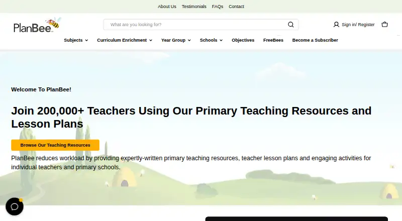 The PlanBee homepage
