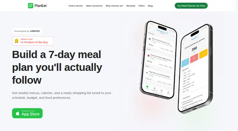 The PlanEat AI homepage