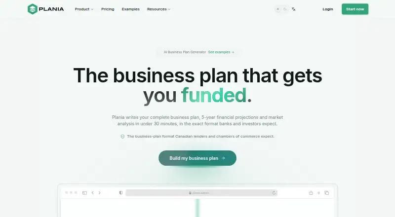 The Plania homepage