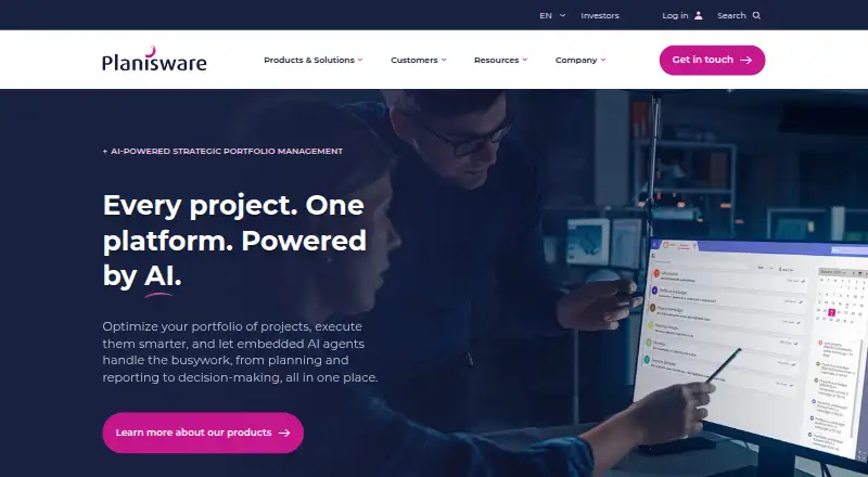 The Planisware Enterprise homepage