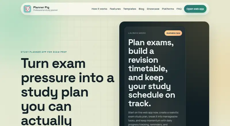 The Planner Pig homepage