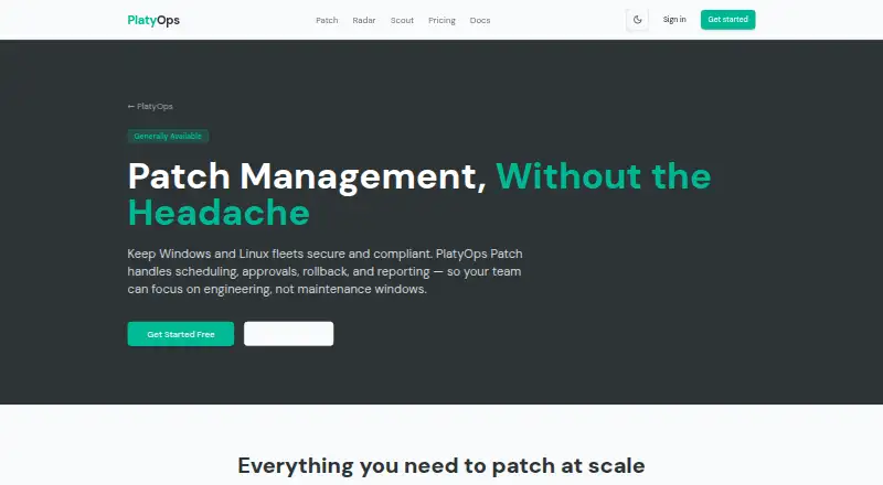 The PlatyOps Patch homepage