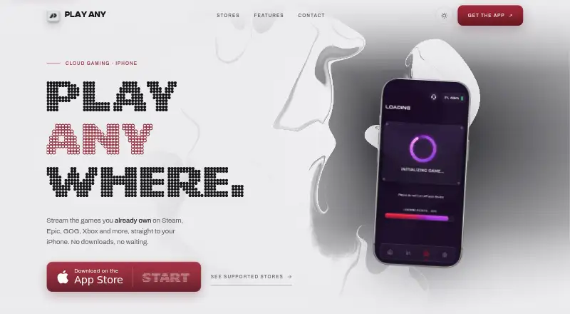 The PlayAny homepage