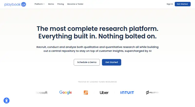 The PlaybookUX homepage