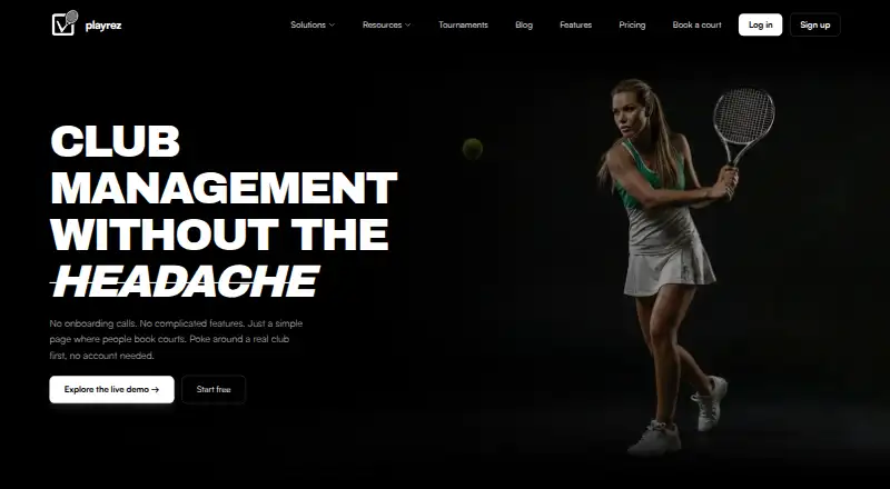 The PlayRez homepage
