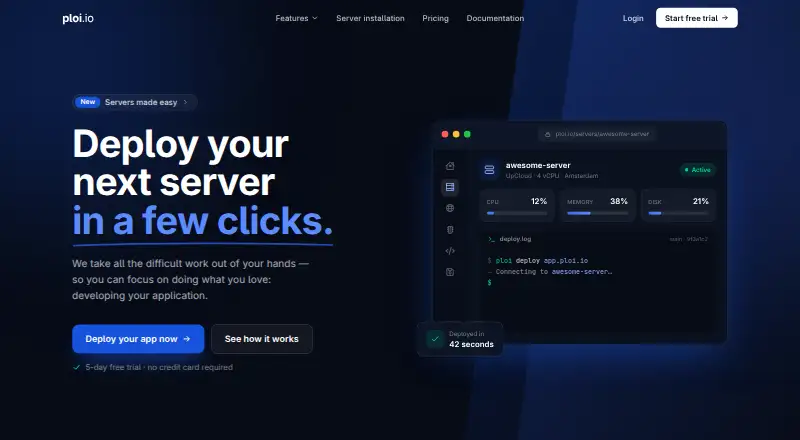 The Ploi homepage