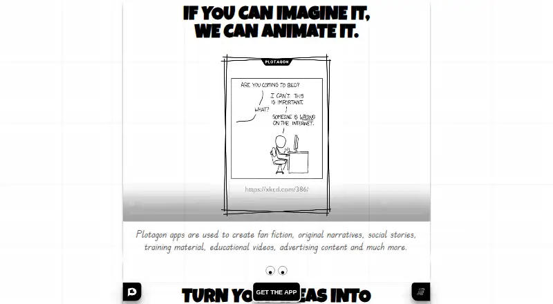 The Plotagon homepage