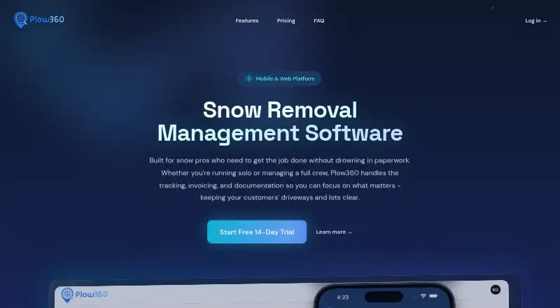 The Plow360 homepage