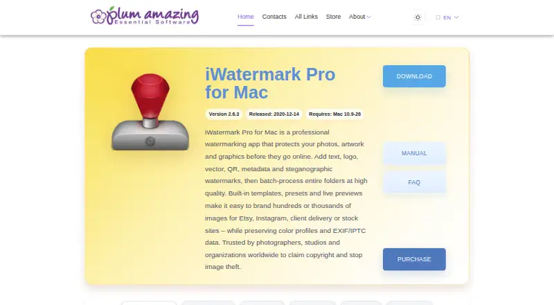 The iWatermark homepage