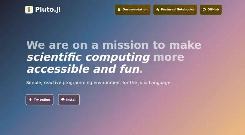 The Pluto.jl homepage