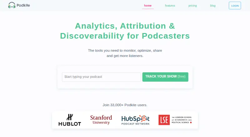The Podkite homepage