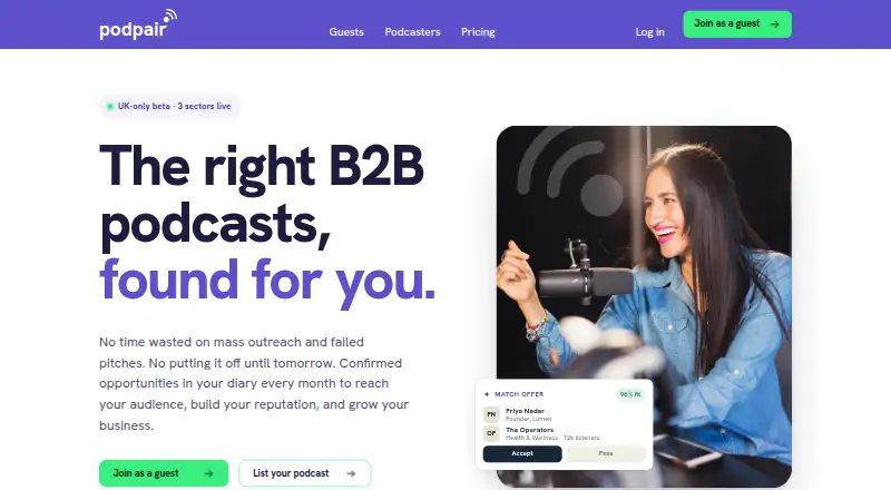 The PodPair homepage