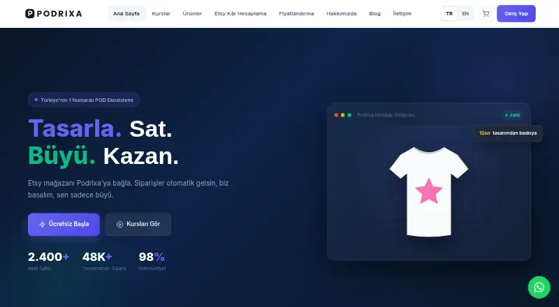 The PODrixa homepage