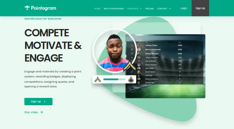 The Pointagram homepage