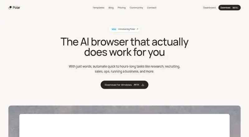 The Polar homepage