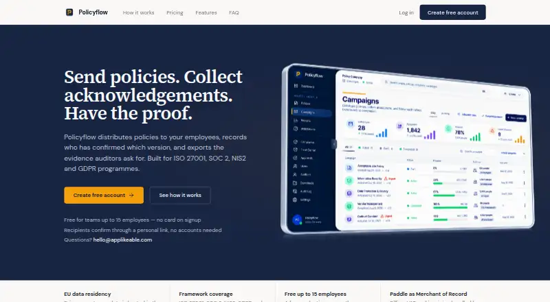 The Policyflow homepage