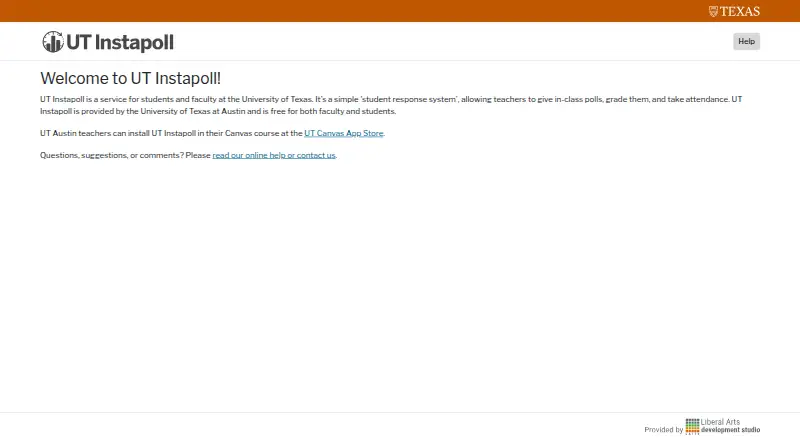 The UT Instapoll homepage