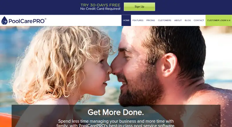 The PoolCarePRO homepage