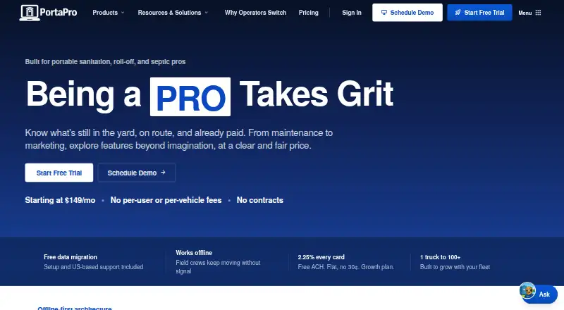 The PortaPro homepage