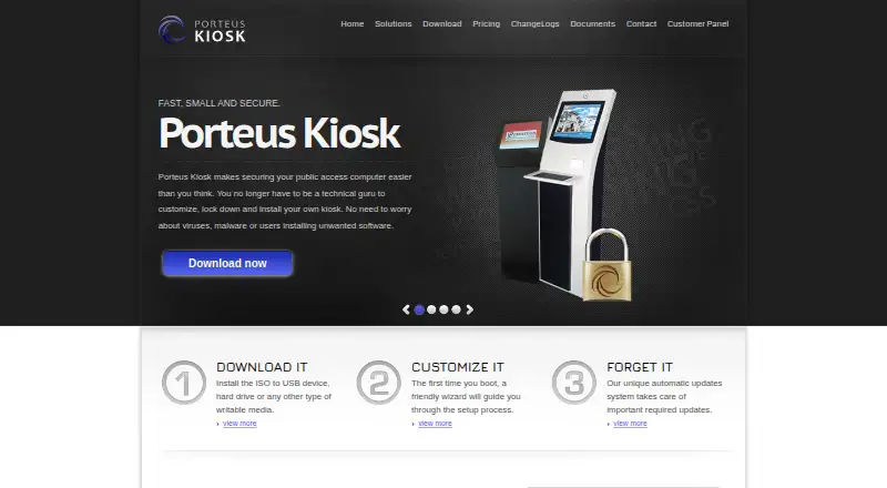 The Porteus Kiosk homepage