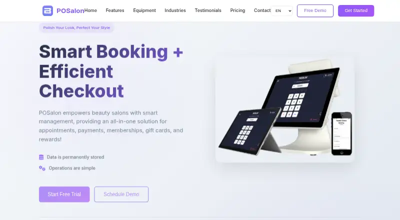 The POSalon homepage