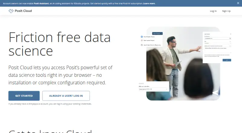 The Posit Cloud homepage