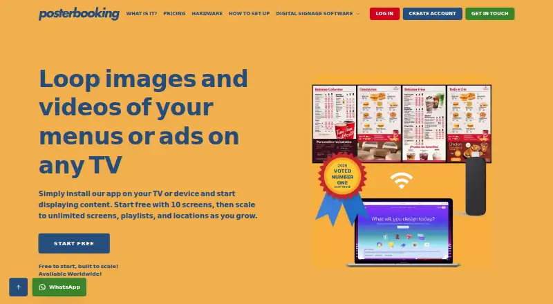 The PosterBooking homepage