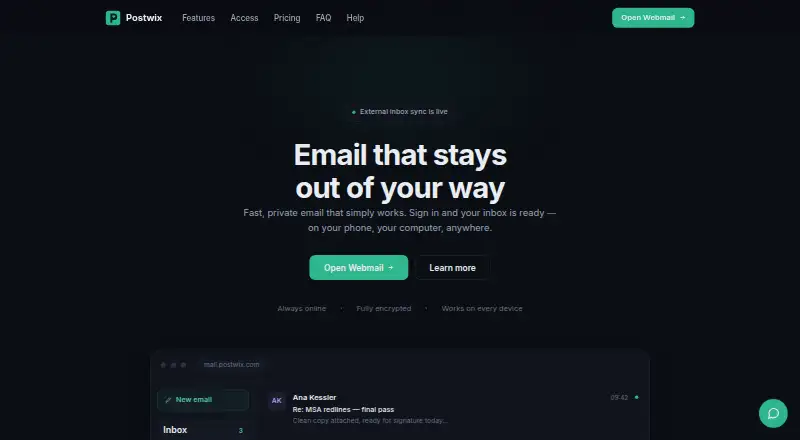 The Postwix homepage