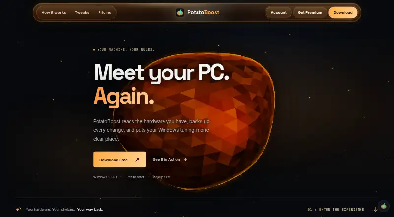 The PotatoBoost homepage