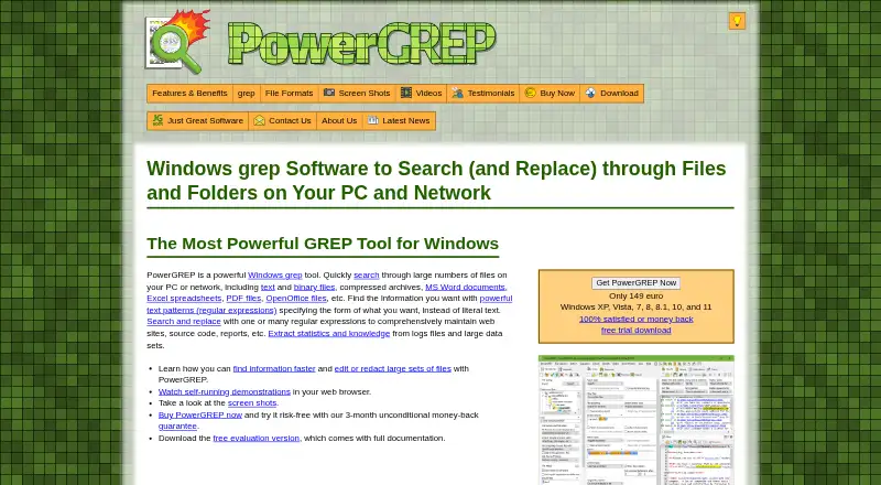 The PowerGREP homepage