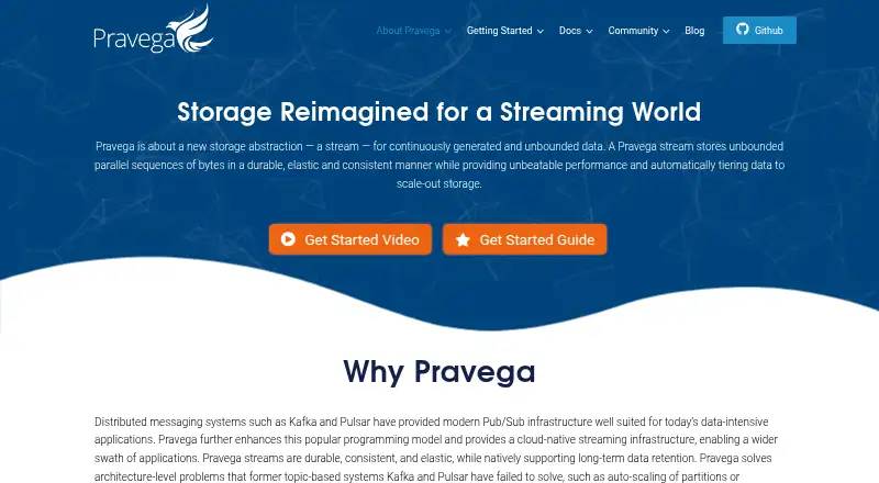 The Pravega homepage